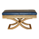 David Linley Hall bench in ostrich leather and satinwood with storage.