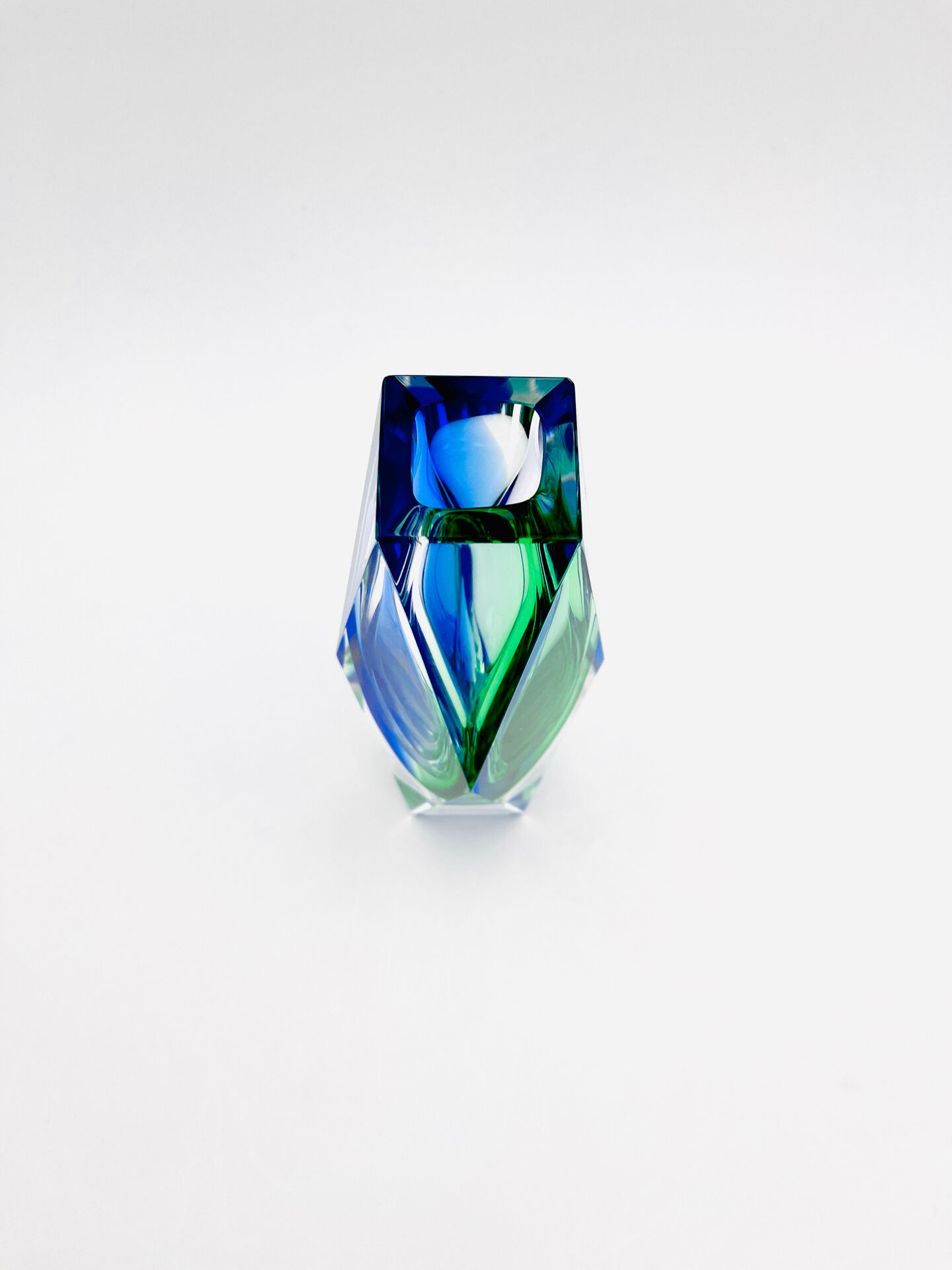 Vase Alessandro Mandruzzato - Murano - Sommerso - Blue & Green - 1960