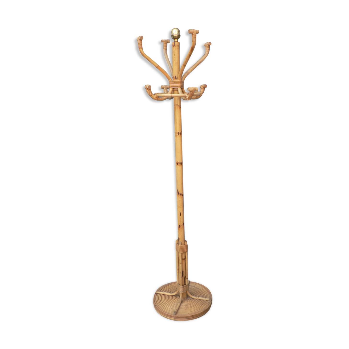 Parrot rattan vintage coat rack