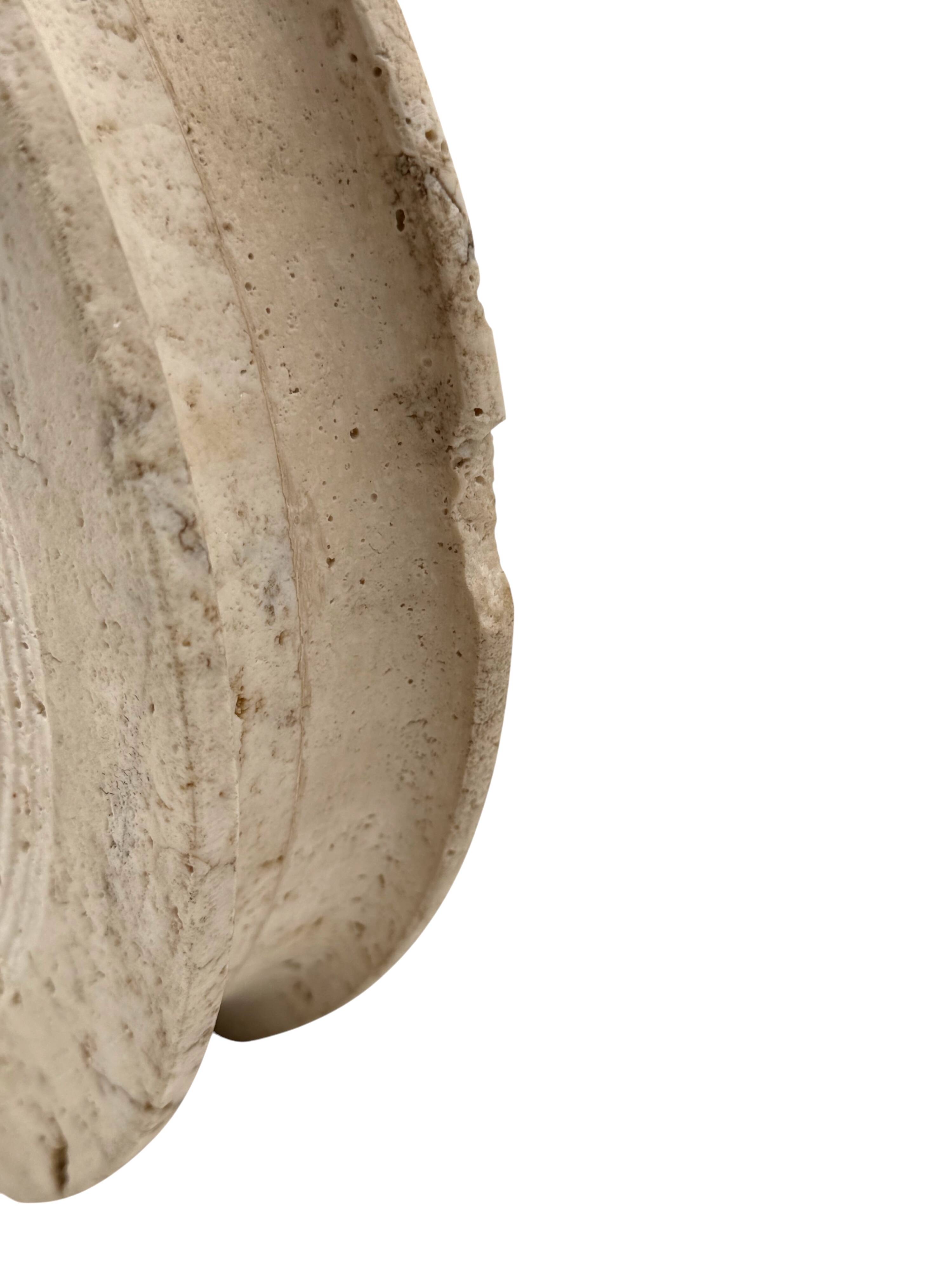 Mid-century modern travertine solifleur vase, Cerri Nestore, Italy, 1970s