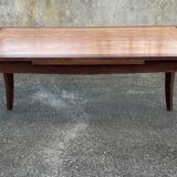 Grande table extensible, marqueterie, chêne, vintage, années 50