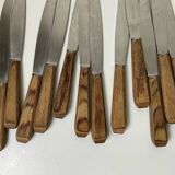 12 wooden handle knives