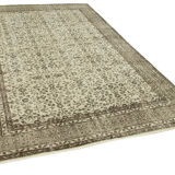 Tapis beige oriental ancien fait à la main 207 cm x 310 cm