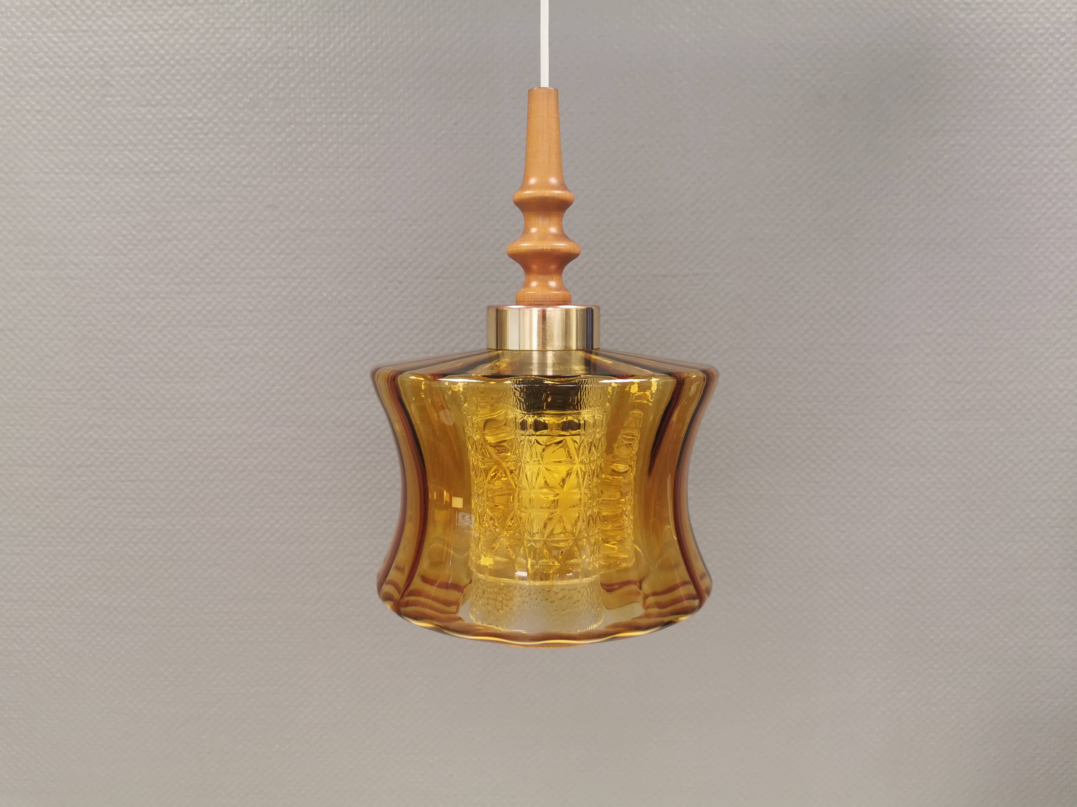 Swedish hanging lamp with double layer glass shades, 1970s