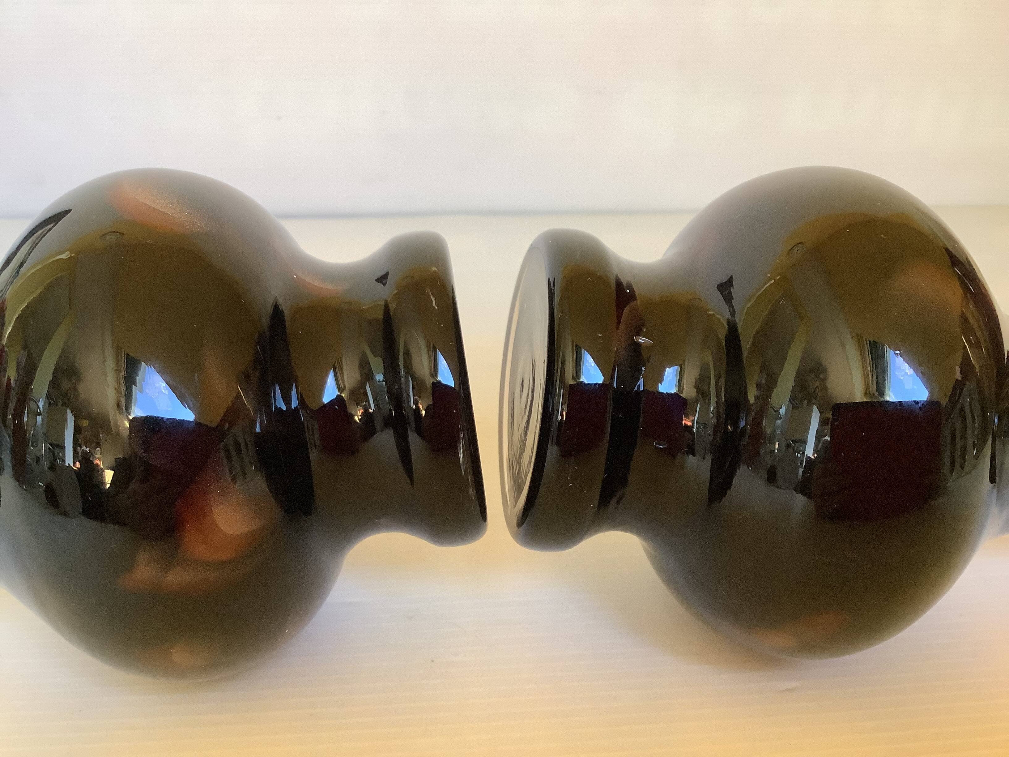 Pair of black and gold Murano vases