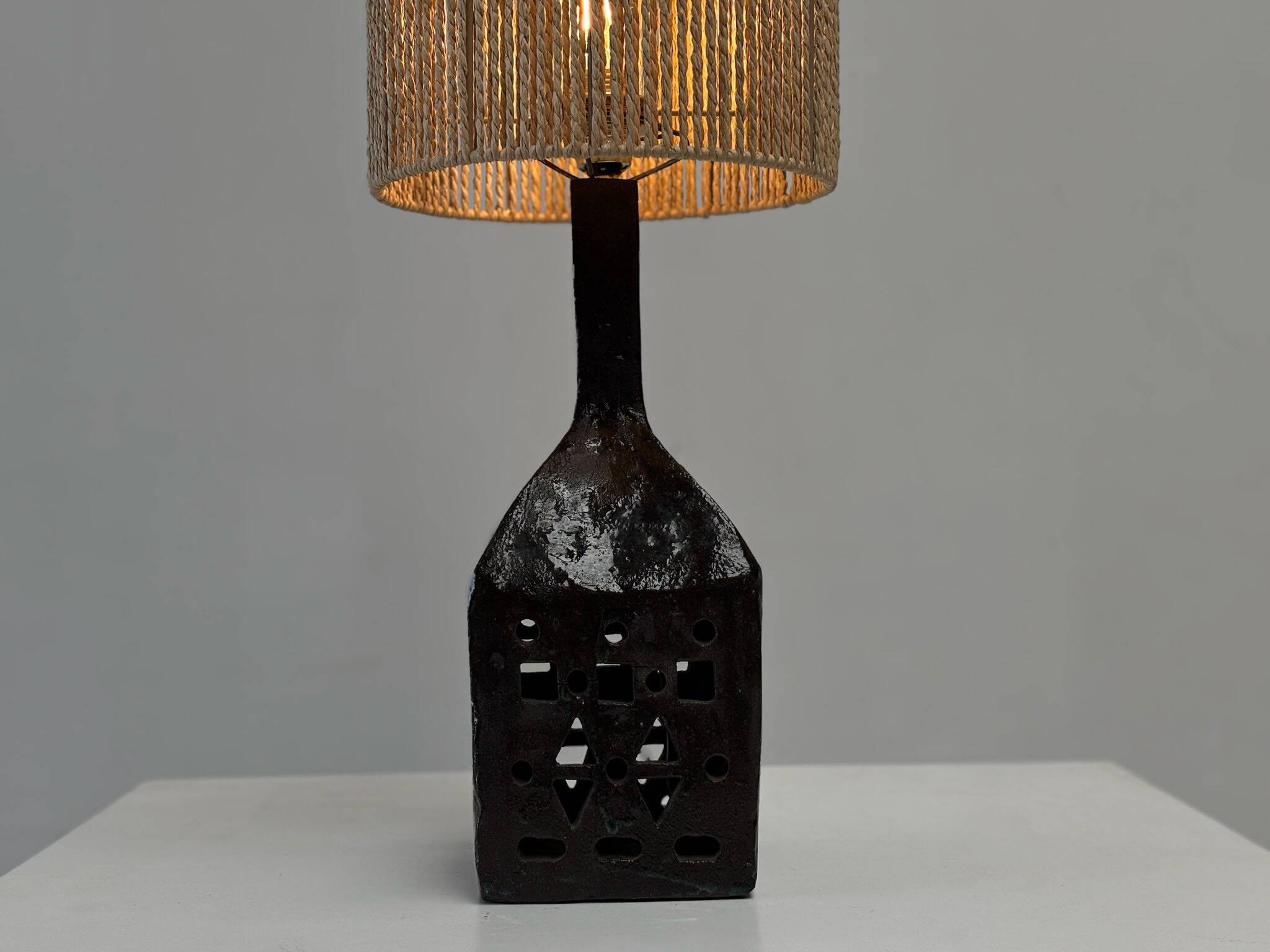 Lampe en céramique française, années 1950