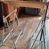 Industrial trestle drawing table