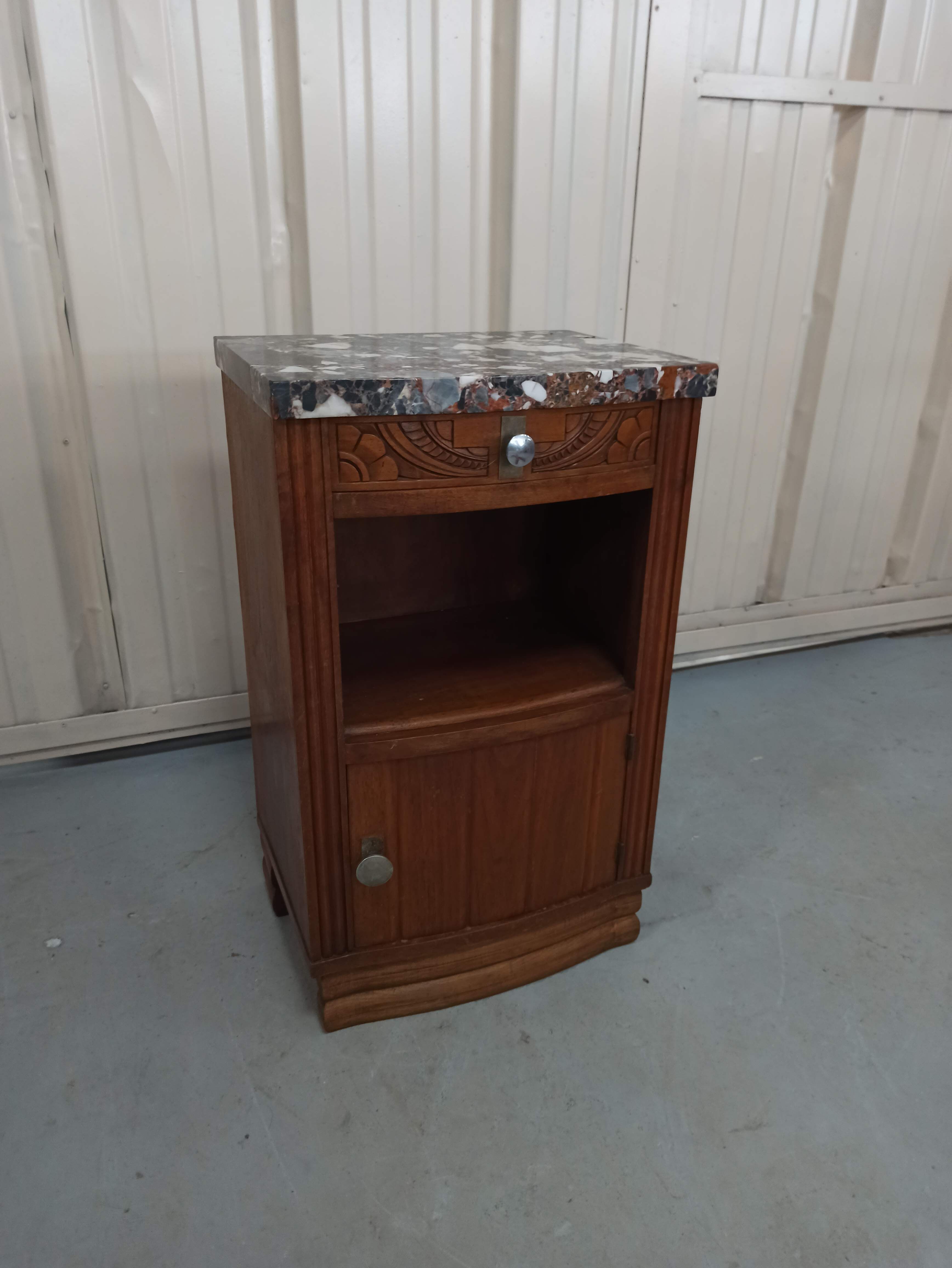 Bedside table art deco top marble