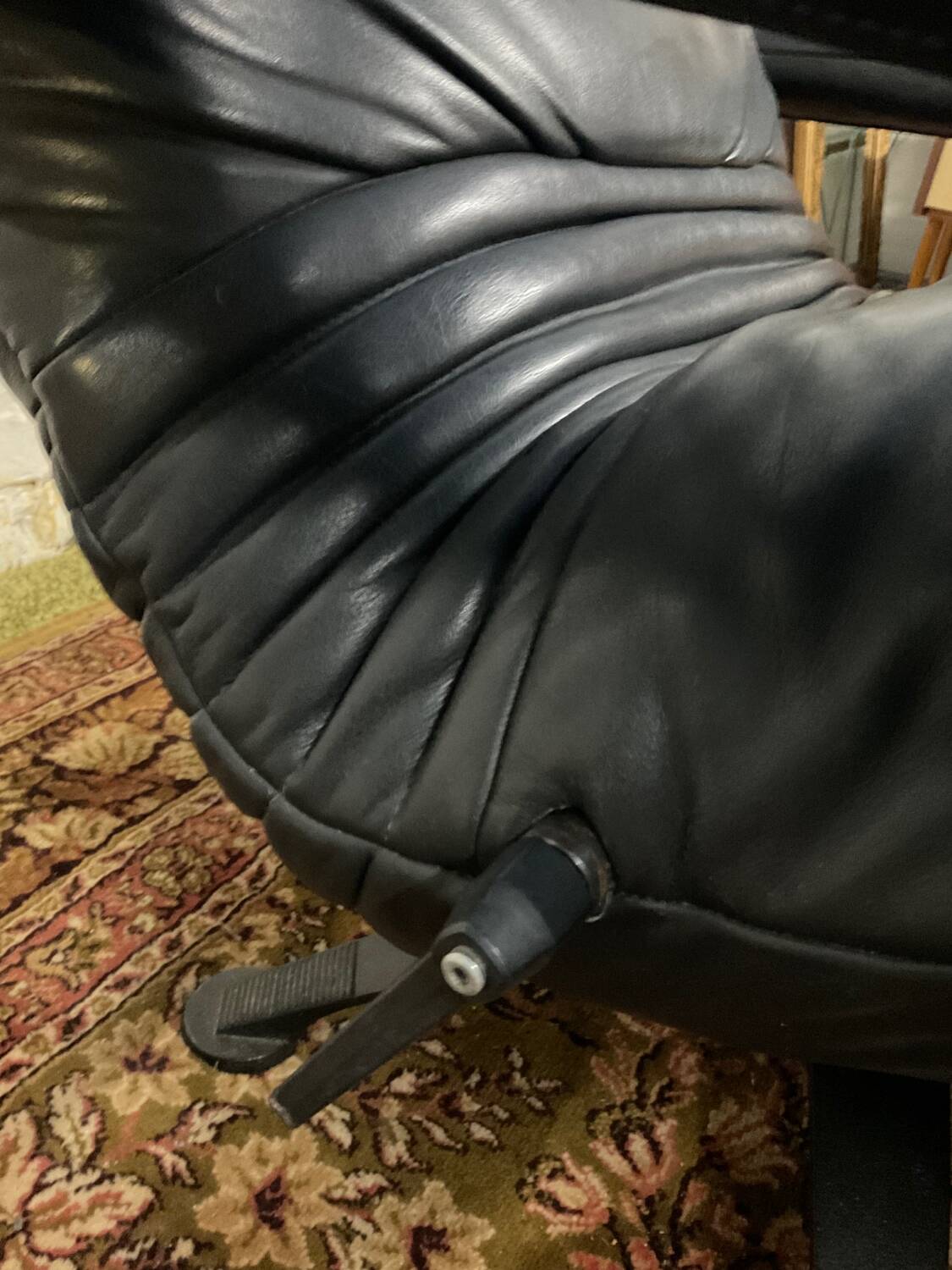 Jori black leather relax armchair from the 80s