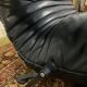 Jori black leather relax armchair from the 80s