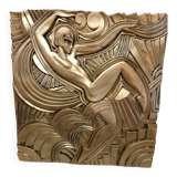 Large Art Deco bas-relief dancer "Folies bergère" after Maurice Picaud