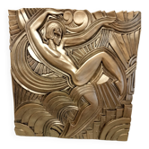 Large Art Deco bas-relief dancer "Folies bergère" after Maurice Picaud