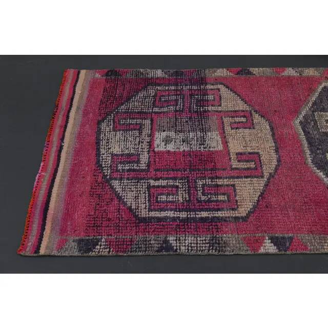 Tapis vintage turc en laine et coton noué à la main, années 1970