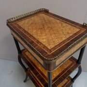 Table d'appoint antique Napoléon 3 avec marqueterie