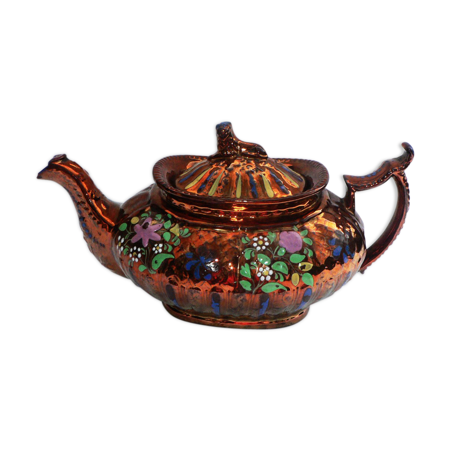 Important old staffordshire earthenware teapot called Jersey XIXa