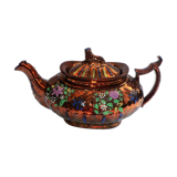 Important old staffordshire earthenware teapot called Jersey XIXa
