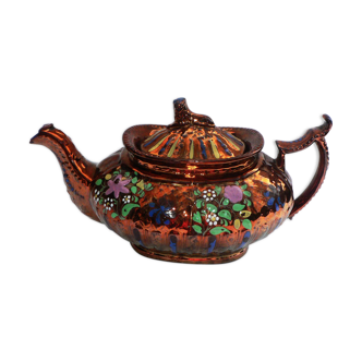 Théière ancienne en faïence de Staffordshire dit Jersey XIXè