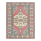 1970s vintage Turkish Oushak handmade wool cotton pink area rug 190x245
