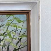Vintage original forest landscape oil painting, circa 1960s
