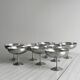 8 large stainless steel footed bowls Letang Remy