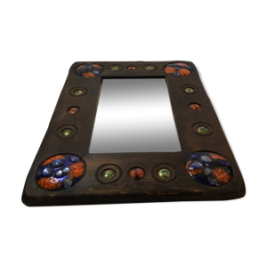 miroir en bois avec émail
