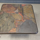 Brutalist side table by C. Kneip, 1991