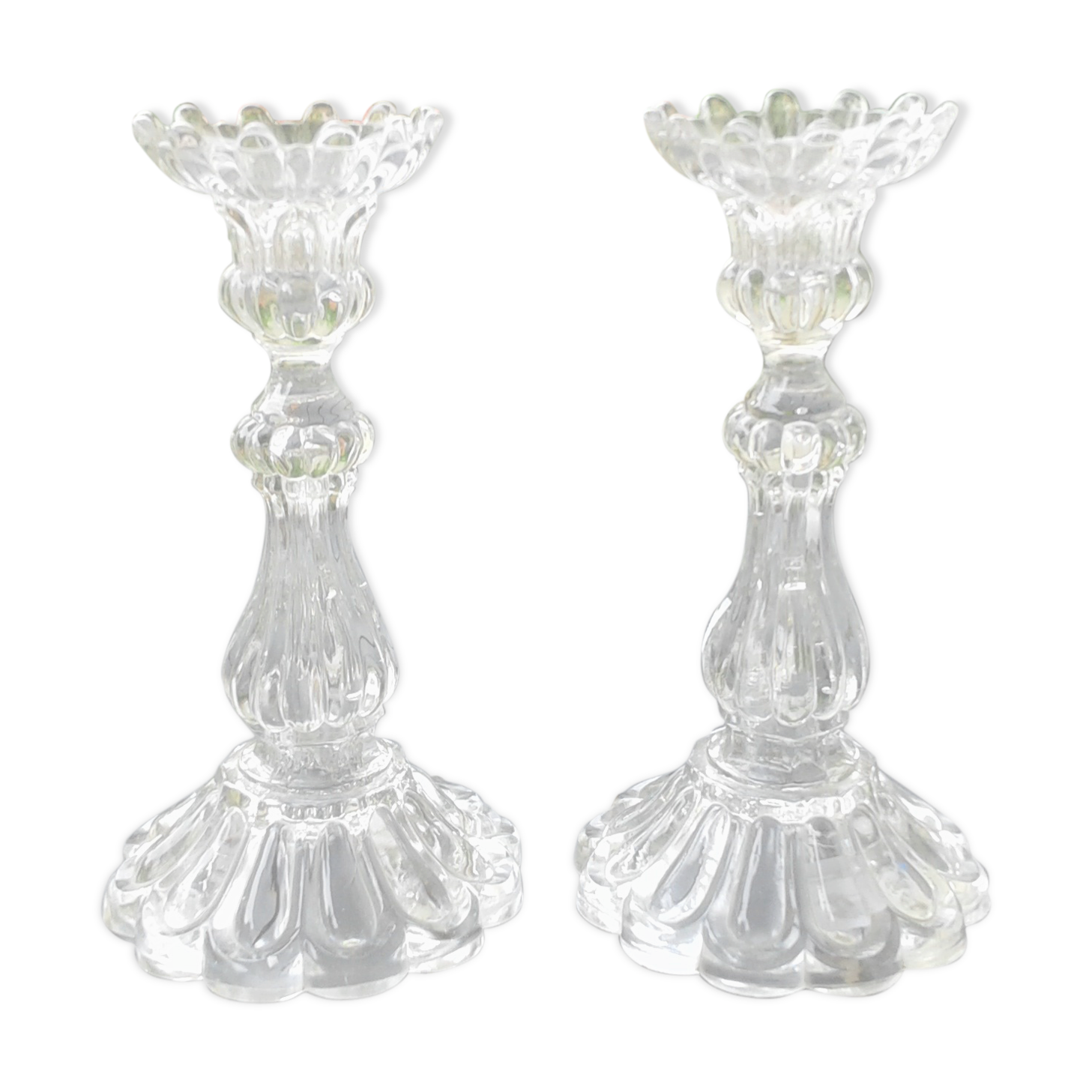 Pair of crystal candlesticks