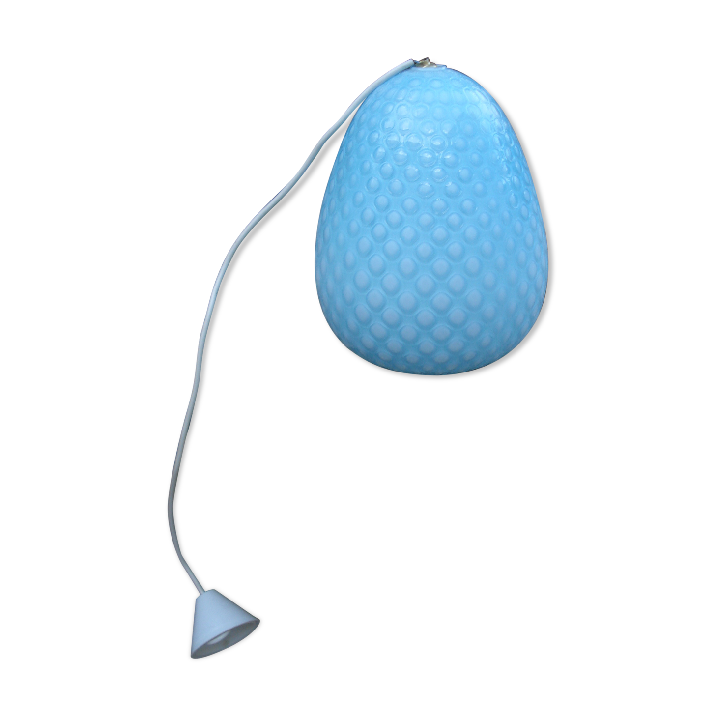 Suspension egg opaline bleue pastel