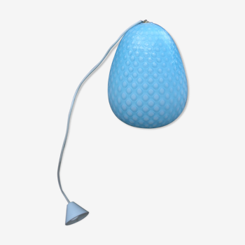 Egg hanging lamp opaline bleue pastel