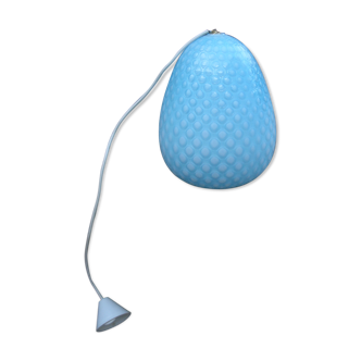 Egg hanging lamp opaline bleue pastel