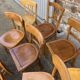Set of 10 Thonet Fischel bistro chairs mismatched restaurant bentwood bent Brasserie