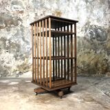 Antique Edwardian Quarter Oak Revolving Library Bookcase Pedestal