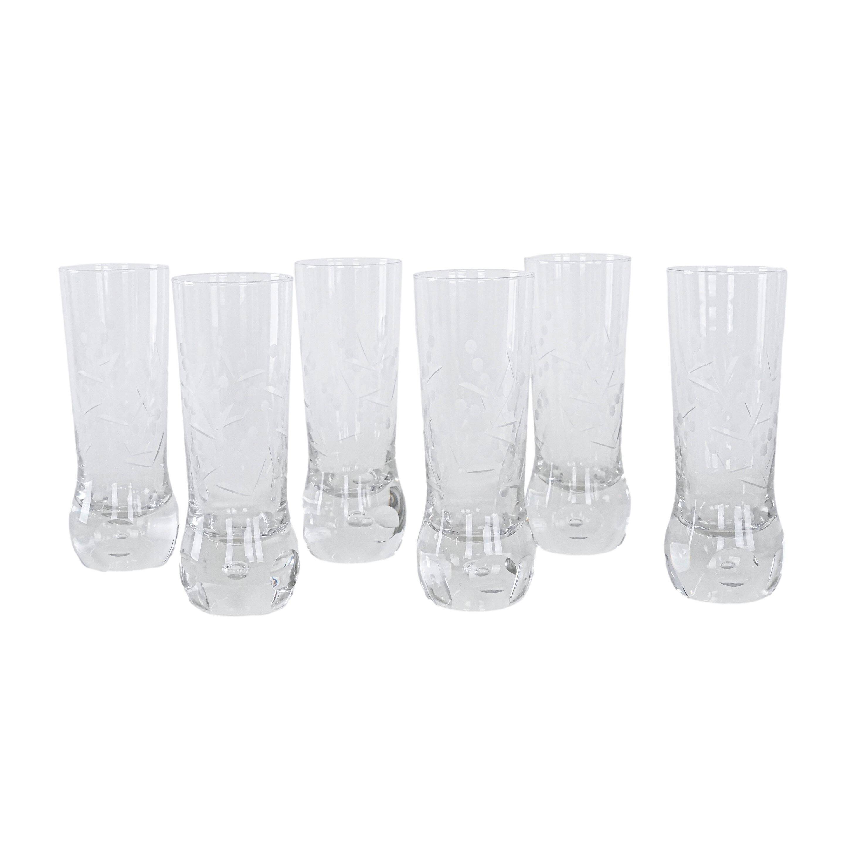 Set of six glasses, Italian design, 1970s, made in Italy