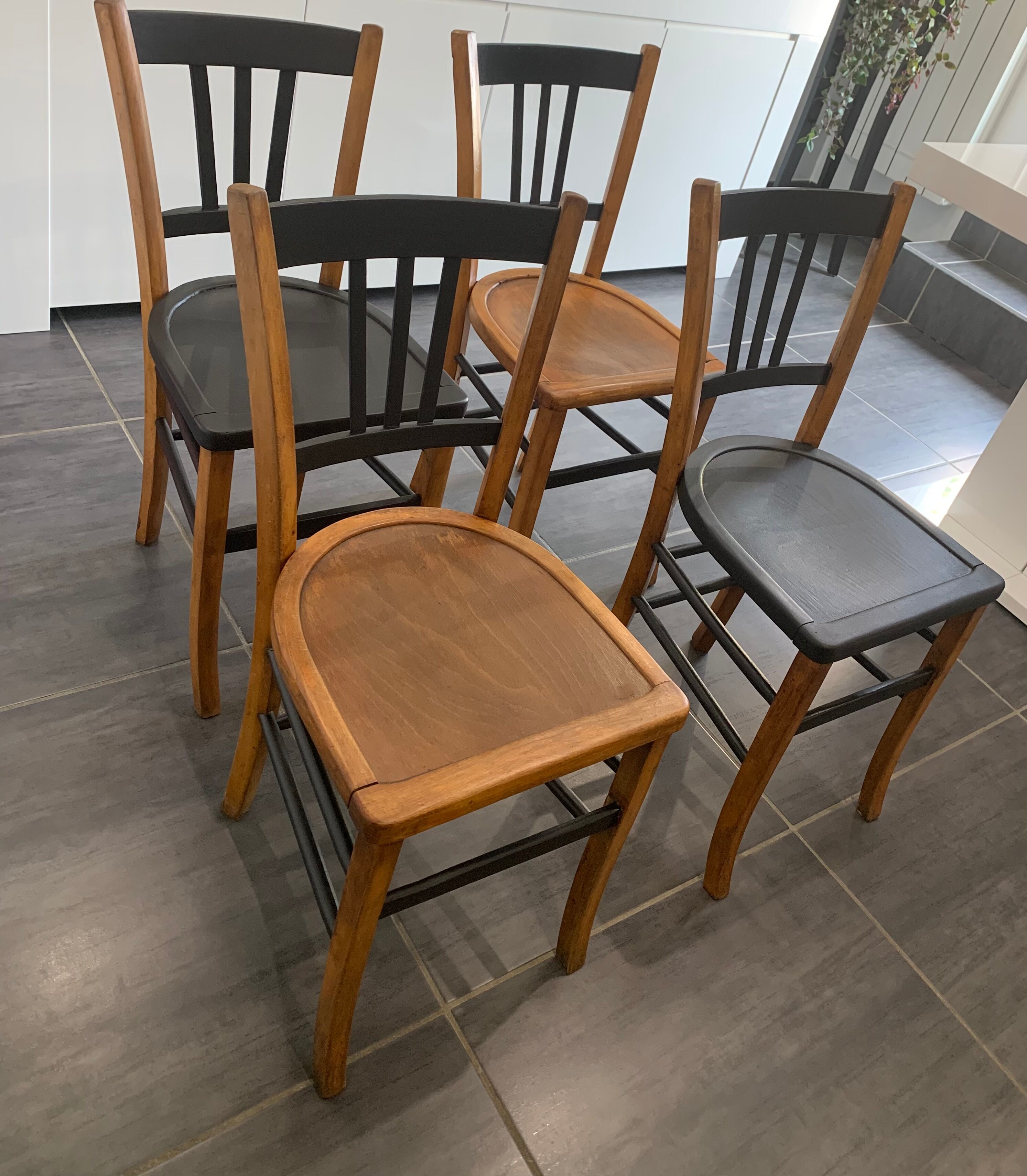 Series of 4 bistro chairs "Luterma" vintage 1960s