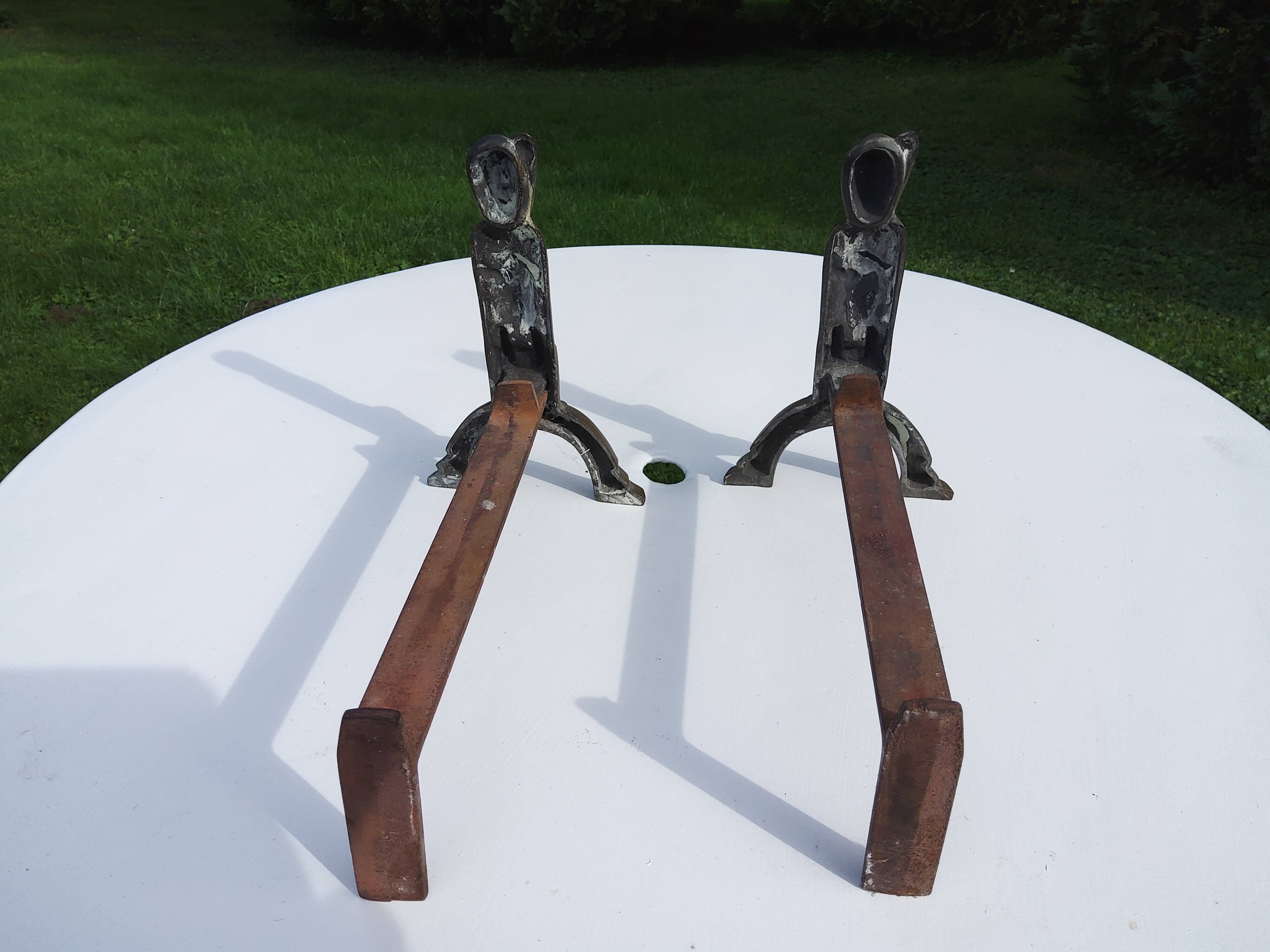 CAP monogrammed andirons