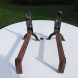 CAP monogrammed andirons