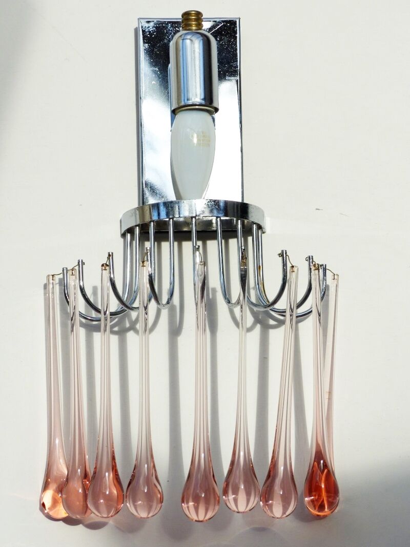 Sconces vintage roses in glass blowing and brainwashing of Murano