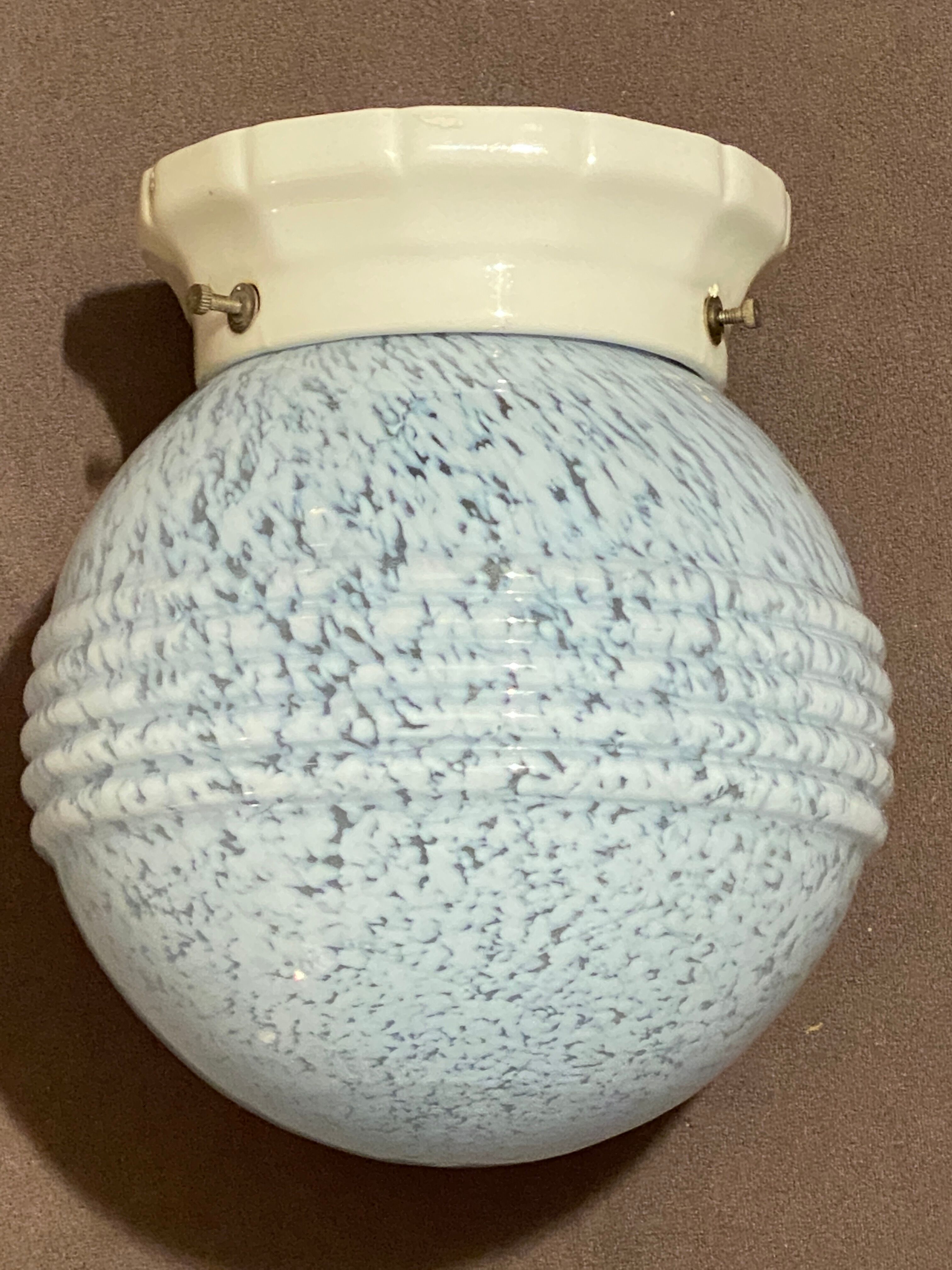 Ceiling lamp 30s Globe striated and Ceramic base