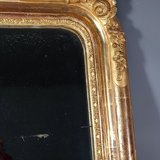 Mirror nineteenth century frame with doucine wood and stucco gilding gold leaf 75x56 cm SB