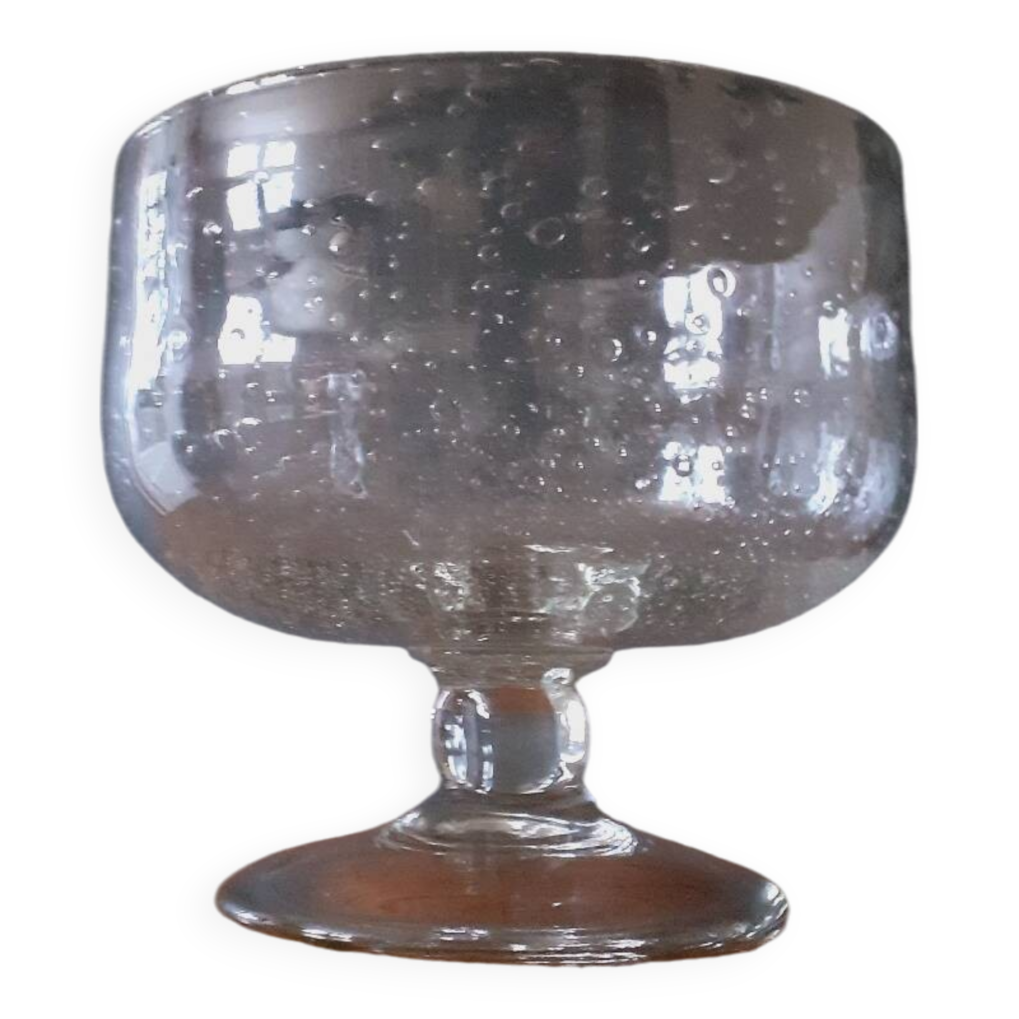 Biot cup in bubbled and blown glass, 1970s