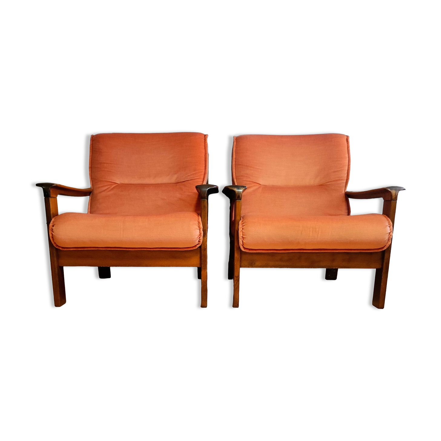 Set of 2 Danish velvet armchairs late 1960s