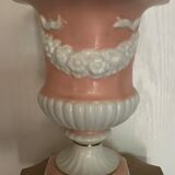Medici VASE in enamelled earthenware with floral frieze decoration, signed and numbered