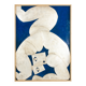 Relief panel "The Acrobat" in silver on a blue background. Contemporary.