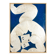 Relief panel "The Acrobat" in silver on a blue background. Contemporary.