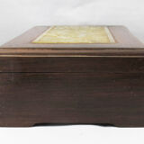 Chinese wooden box decorated with jade plates