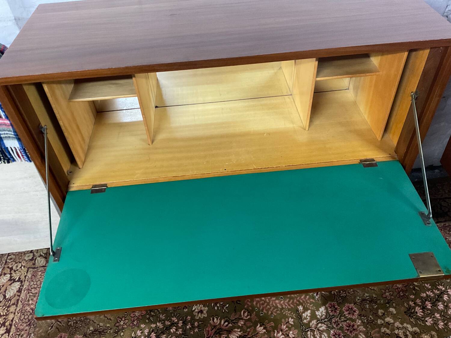 Vintage teak bar/secretary cabinet