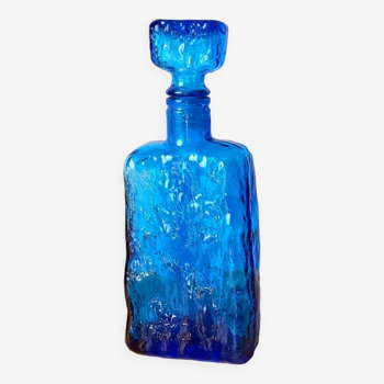 Bouteille en verre bleu Empoli 1960