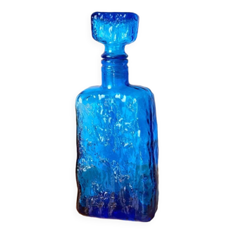 Bouteille en verre bleu Empoli 1960