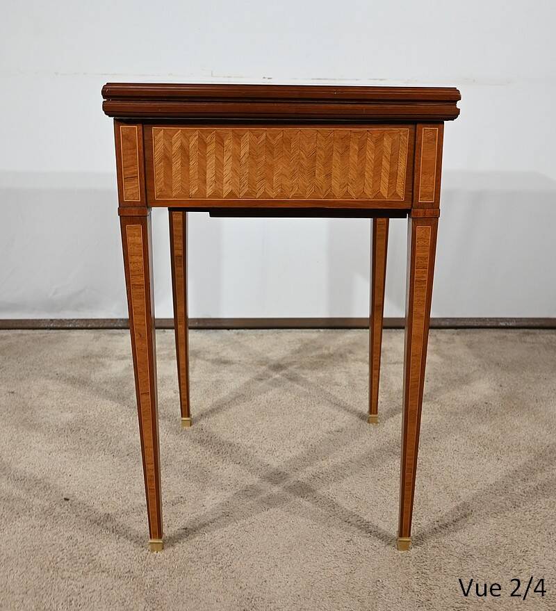 Mahogany and marquetry games table, Art Nouveau, 1920