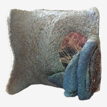 Fish-shaped vase (contemporary ceramic), unknown signature